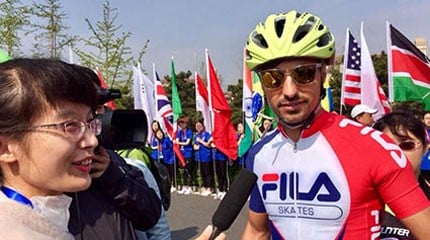 Portrait von Luca Presti, ein italienischer Inline-Speedskater